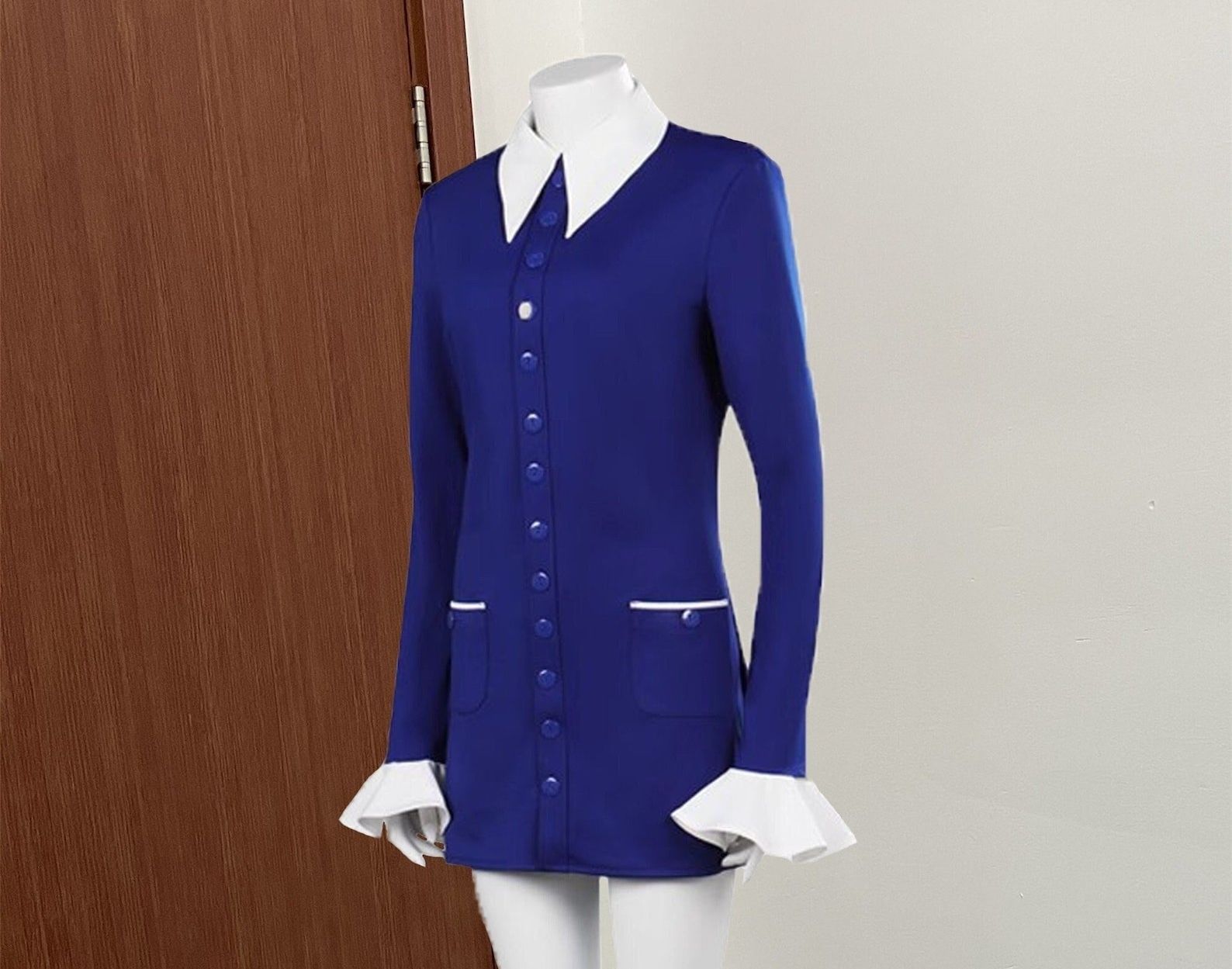 blue barbie 1960s dress