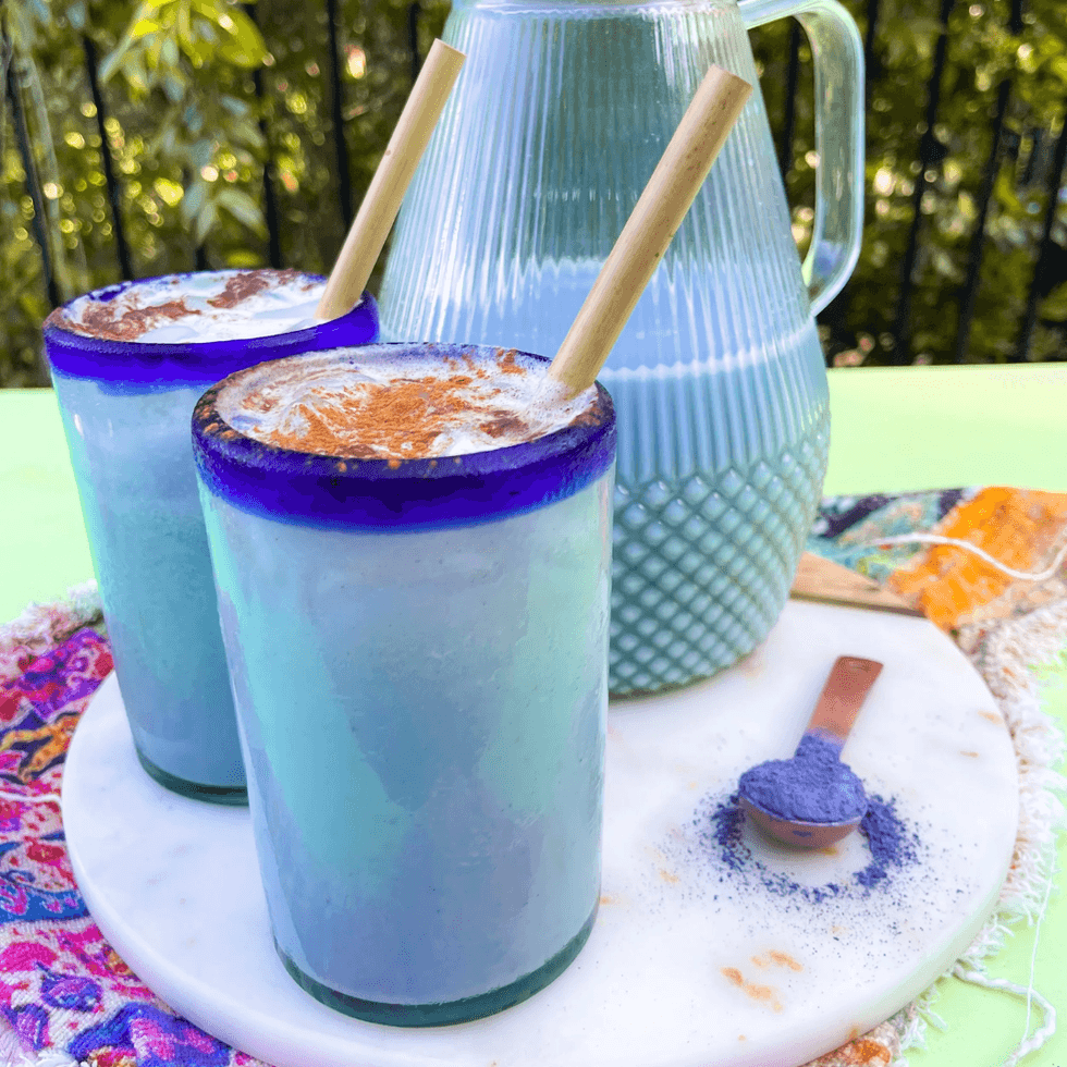Blue Matcha Cream Soda Mocktail