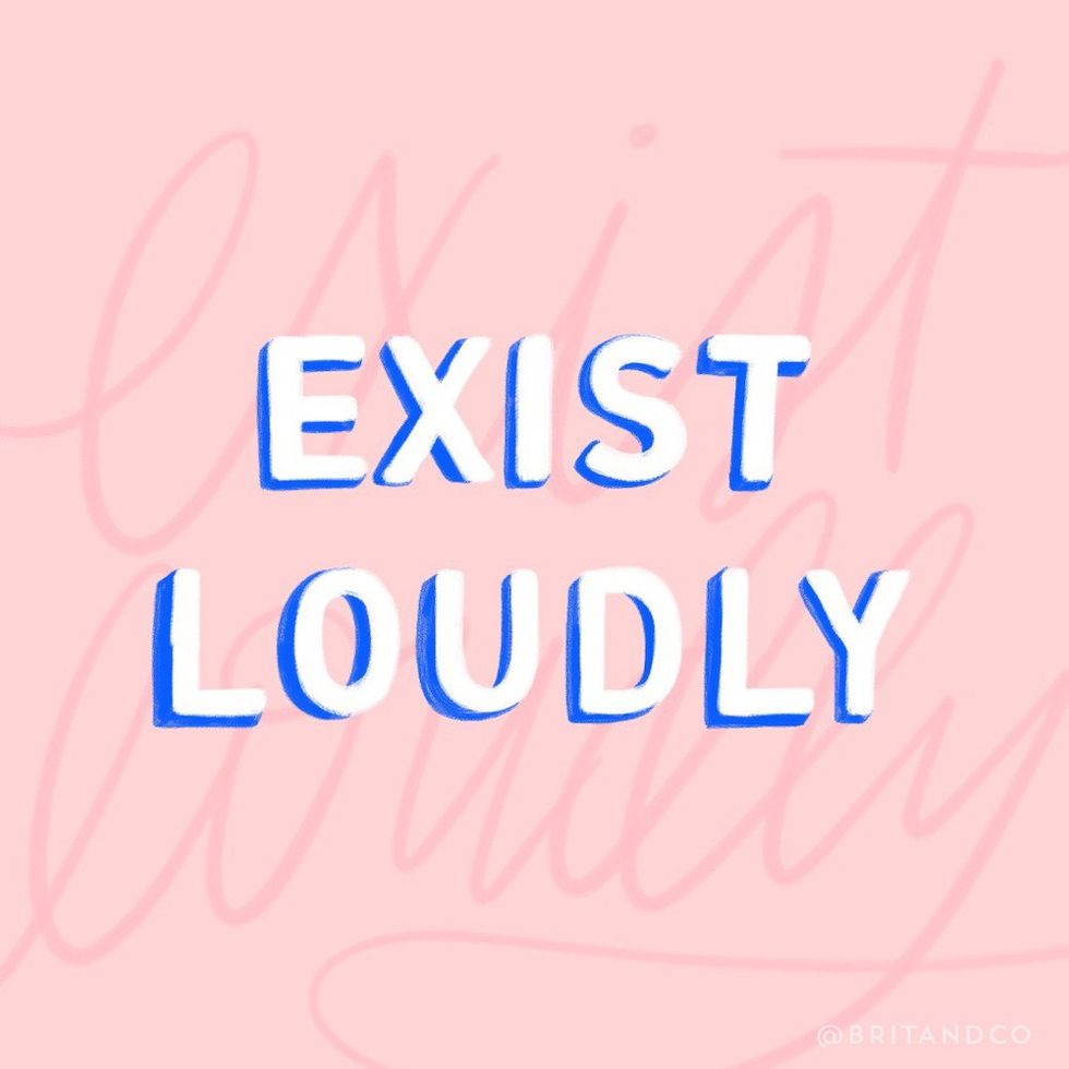 blue, pink, and white inspirational quote