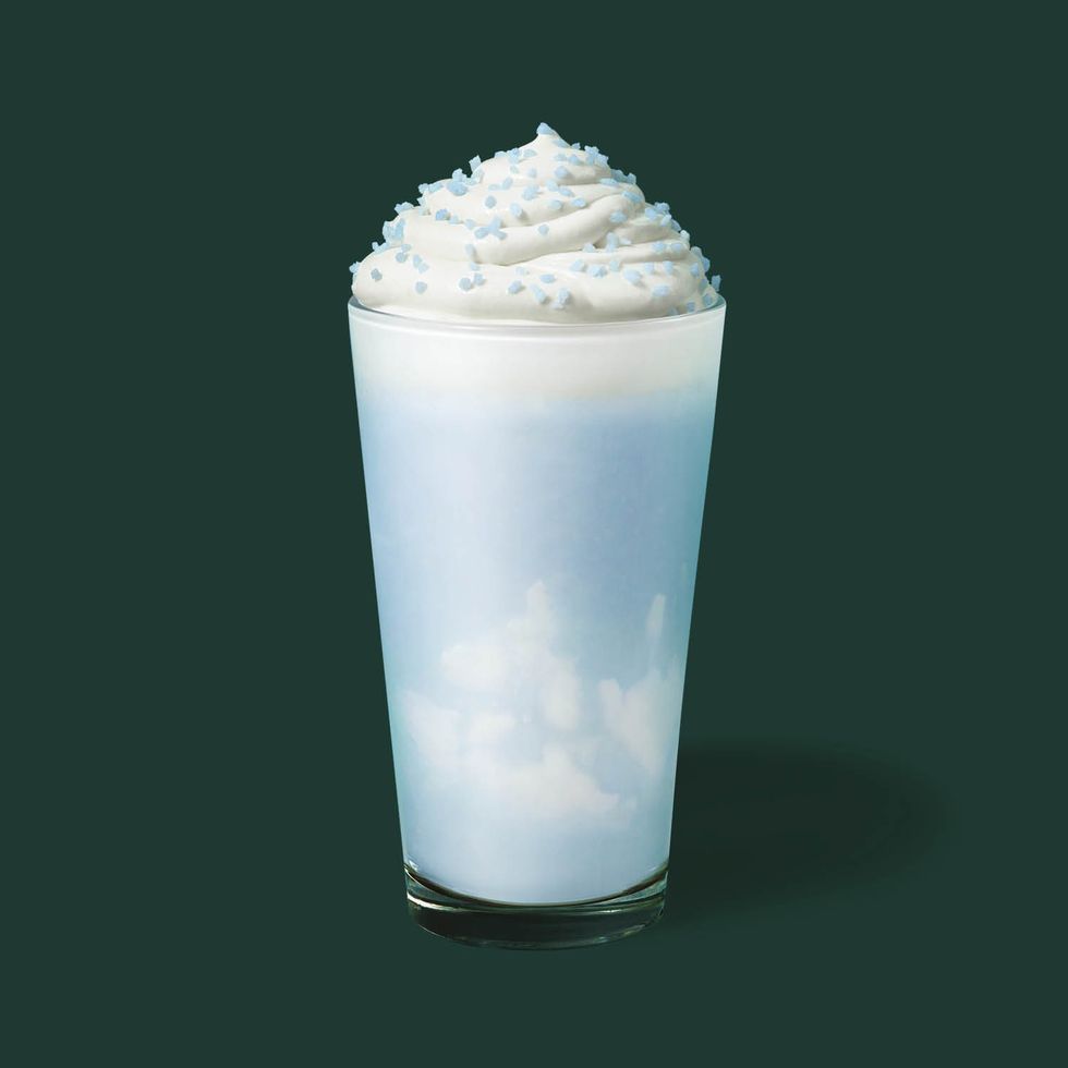Blue Raspberry Cloud Frappuccino cool drink from Starbucks UK