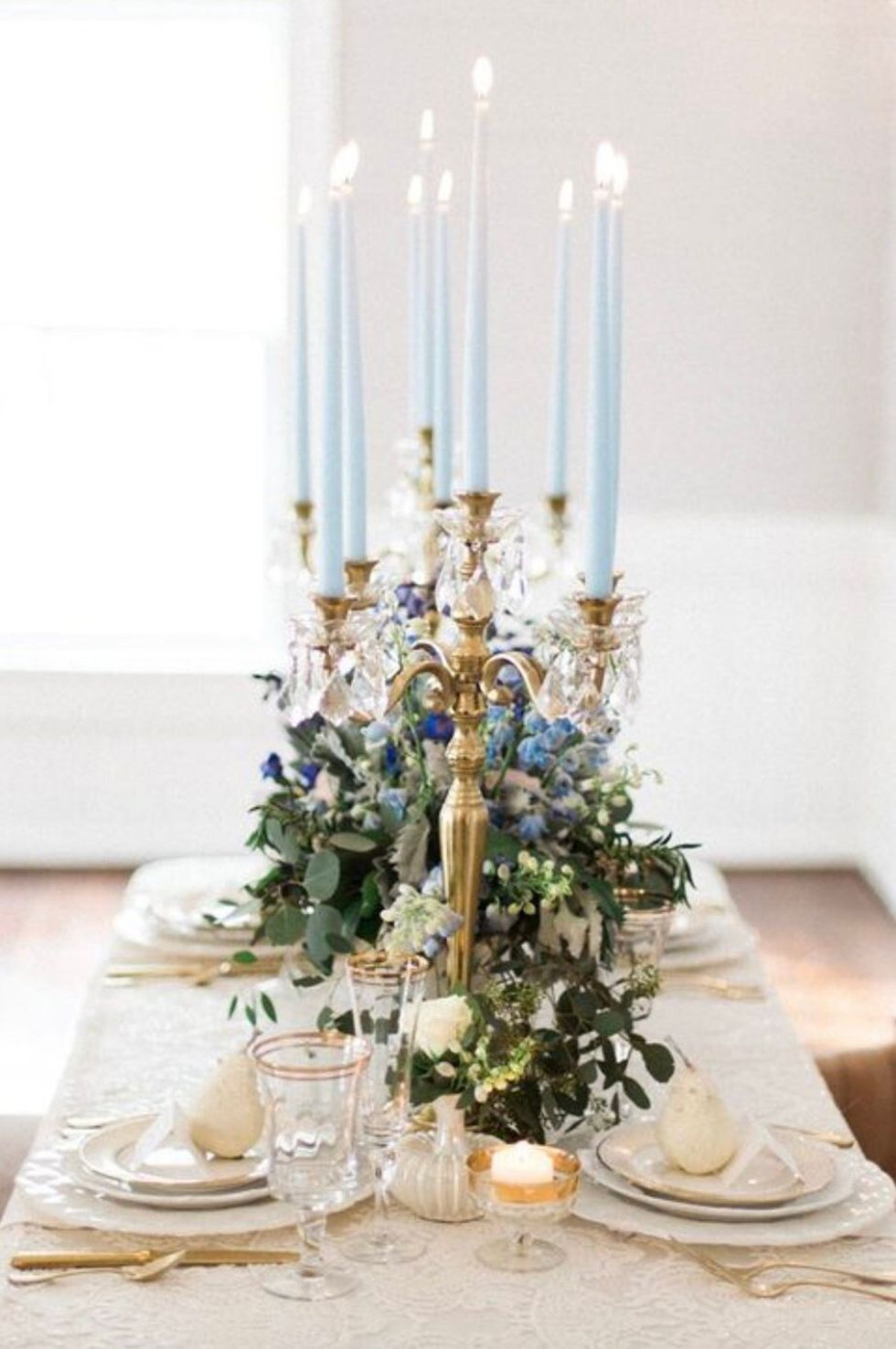 blue taper candles