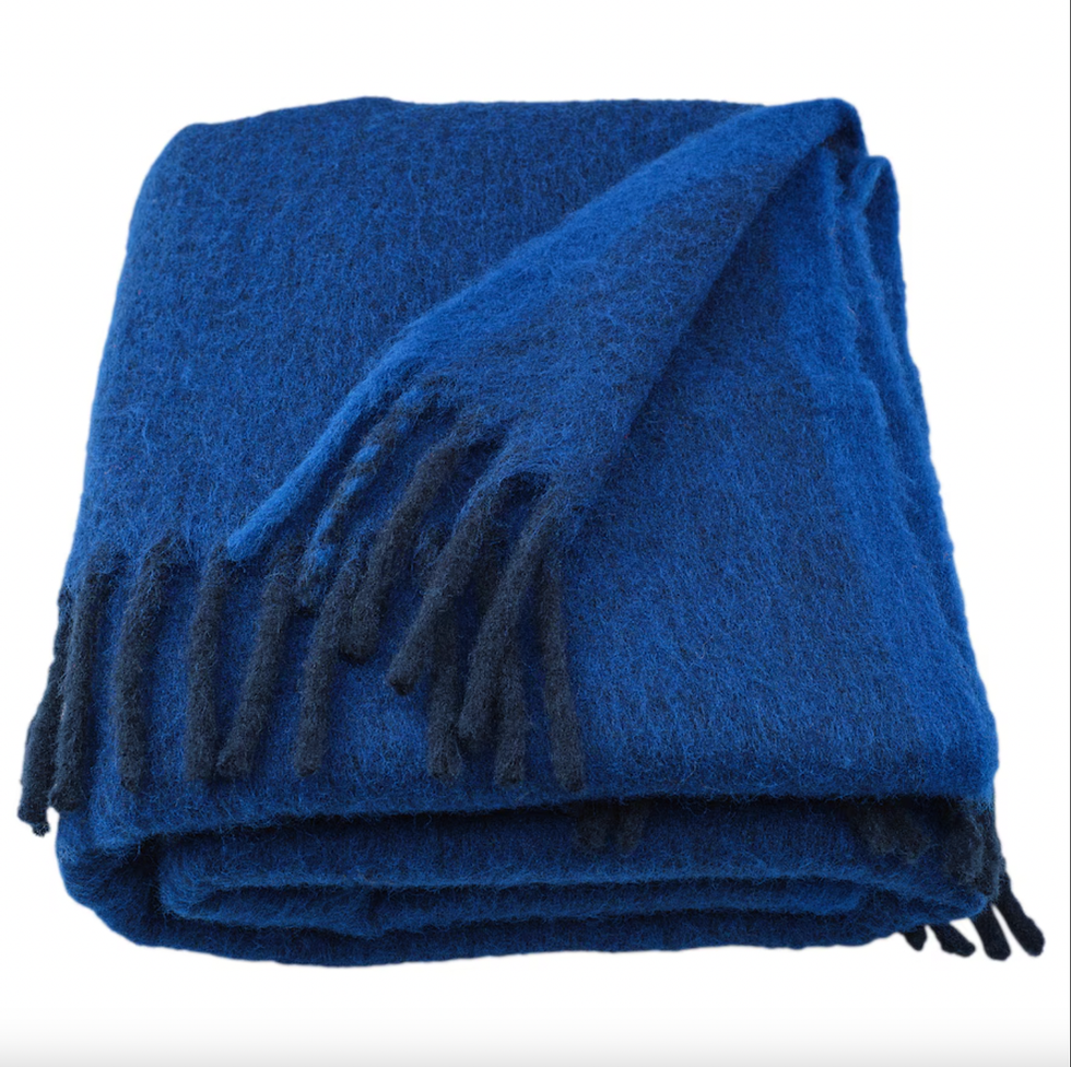 blue throw
