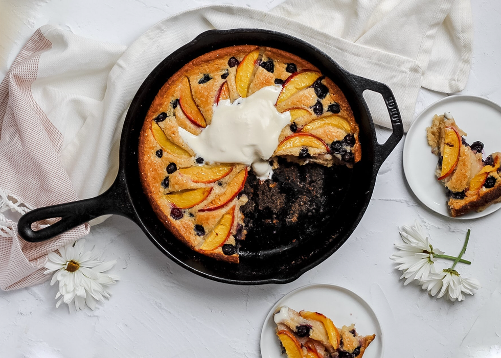 blueberry and peach cobbler
