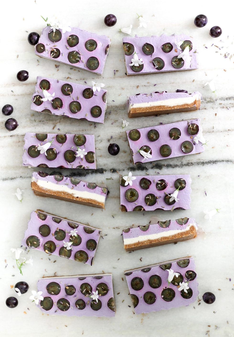Blueberry Lavender Cheesecake with Muscat Grape