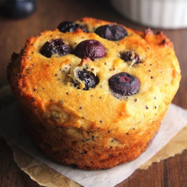 Blueberry Lemon Poppy Seed Protein Muffins
