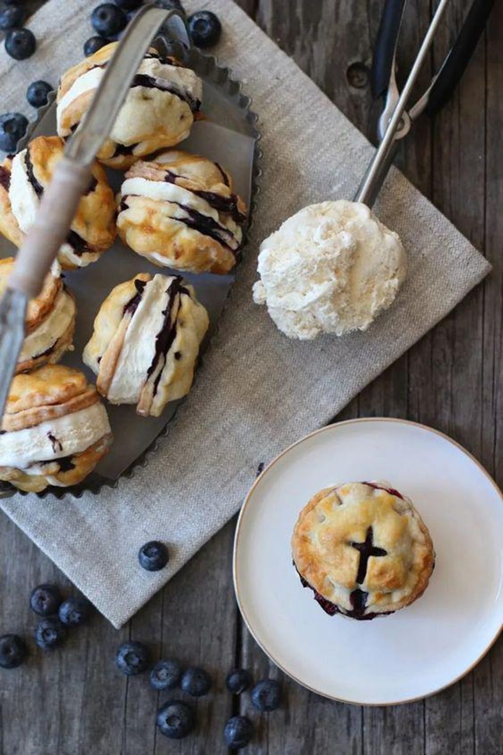 Blueberry Pie Ice Cream Sandwiches