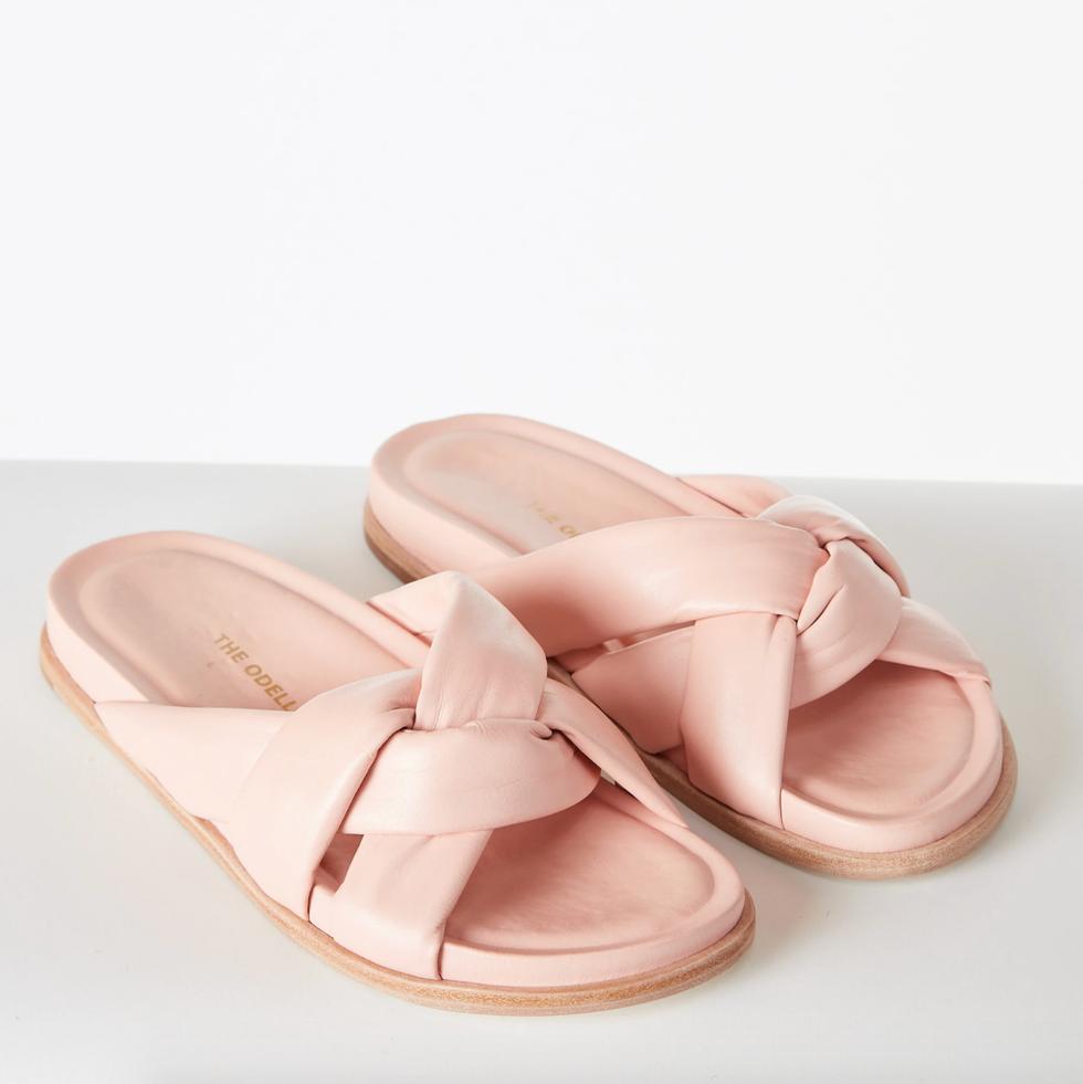 blush slide sandals