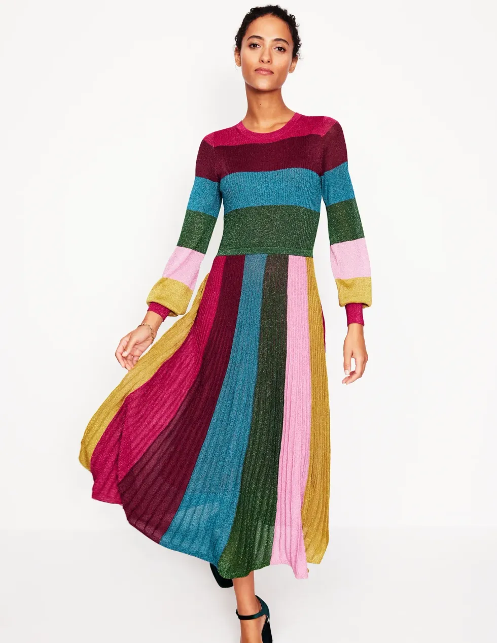 Boden Ribbed Metallic Dress