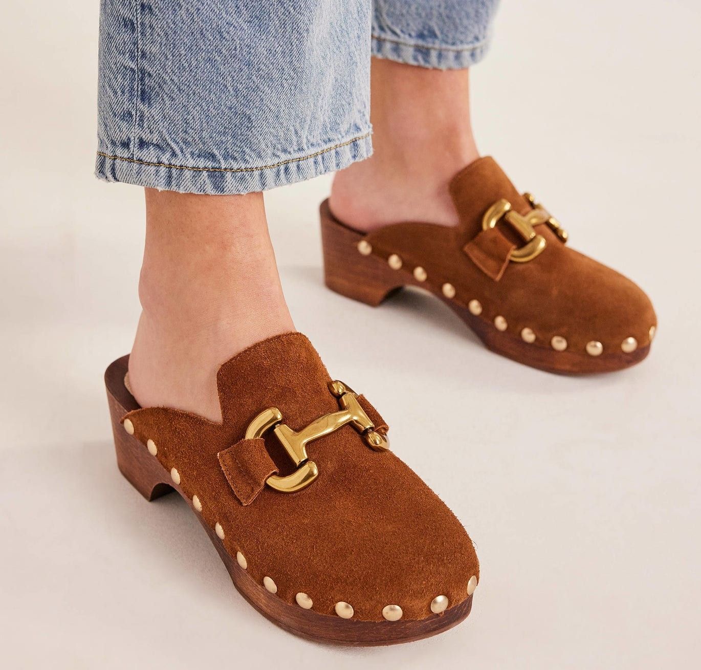 Boden Snaffle Trim Heeled Clogs
