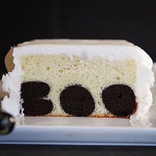 boo surprise inside cake