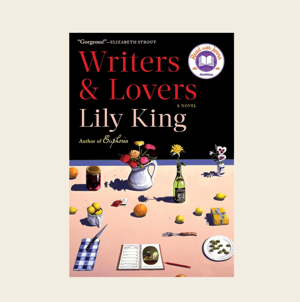 Book cover of "Writers & Lovers" by Lily King with a still life table setting.