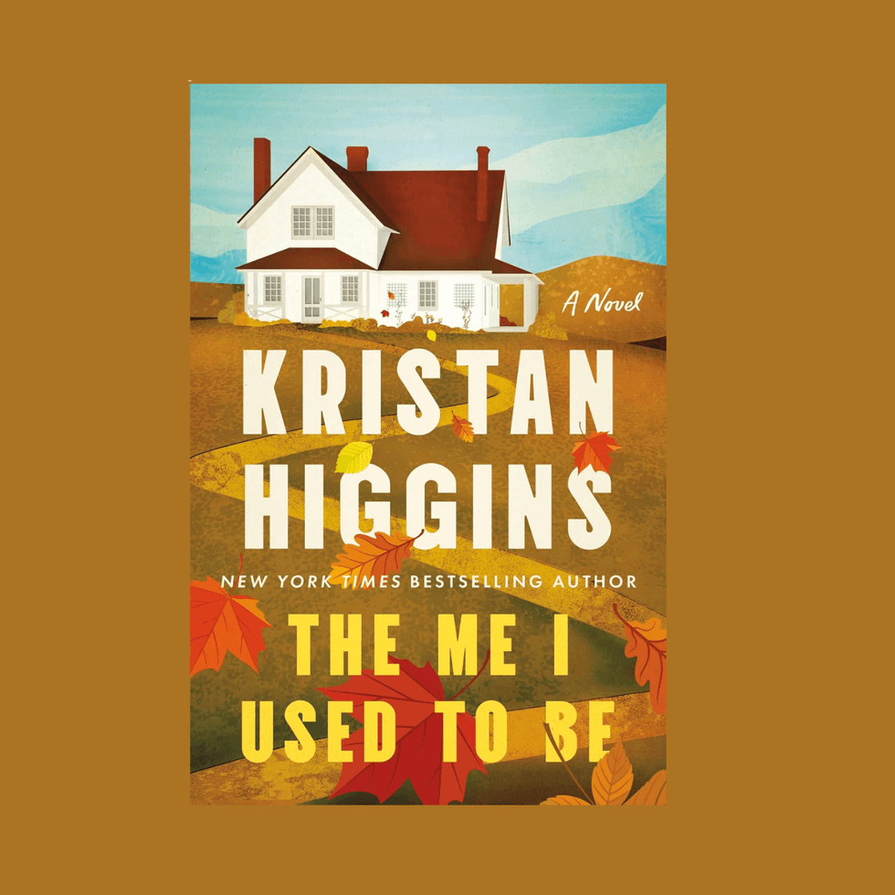 Book cover: "The Me I Used to Be" by Kristan Higgins with a house and autumn leaves.