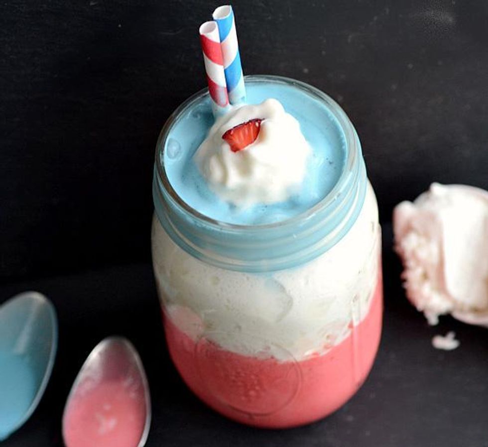 boozy milkshake with red white and blue