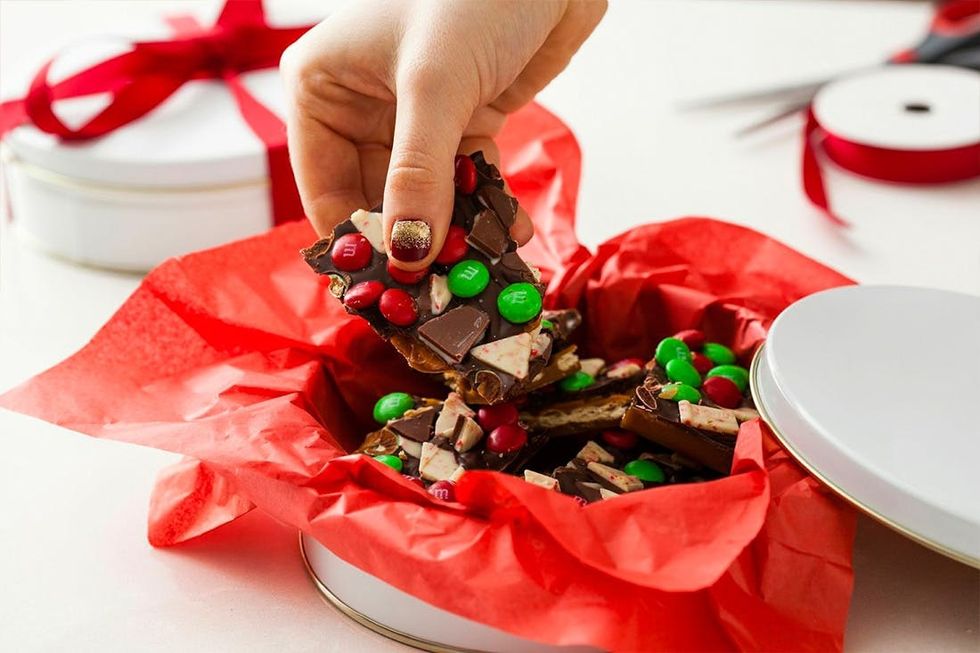 Boost Holiday Cheer Boozy Peppermint Toffee Recipe Brit + Co
