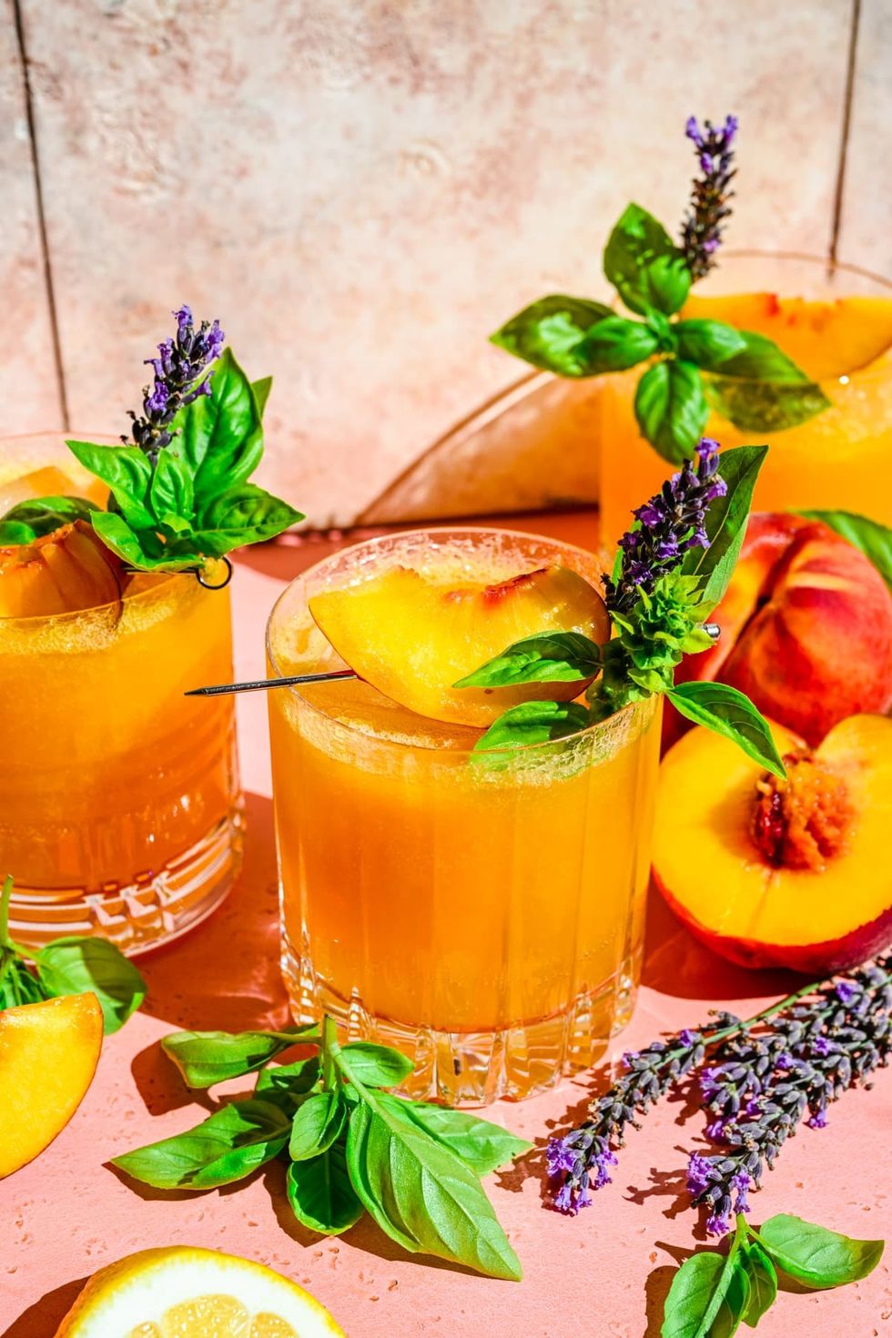 Bourbon Peach Smash cocktail recipe