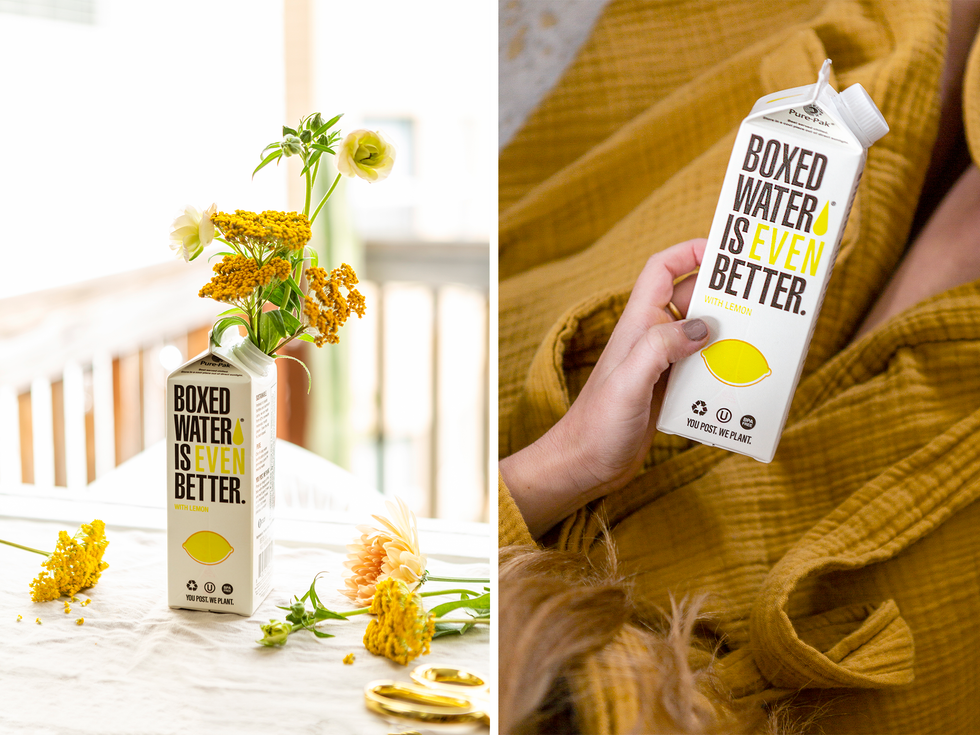 boxed water flowers and robe