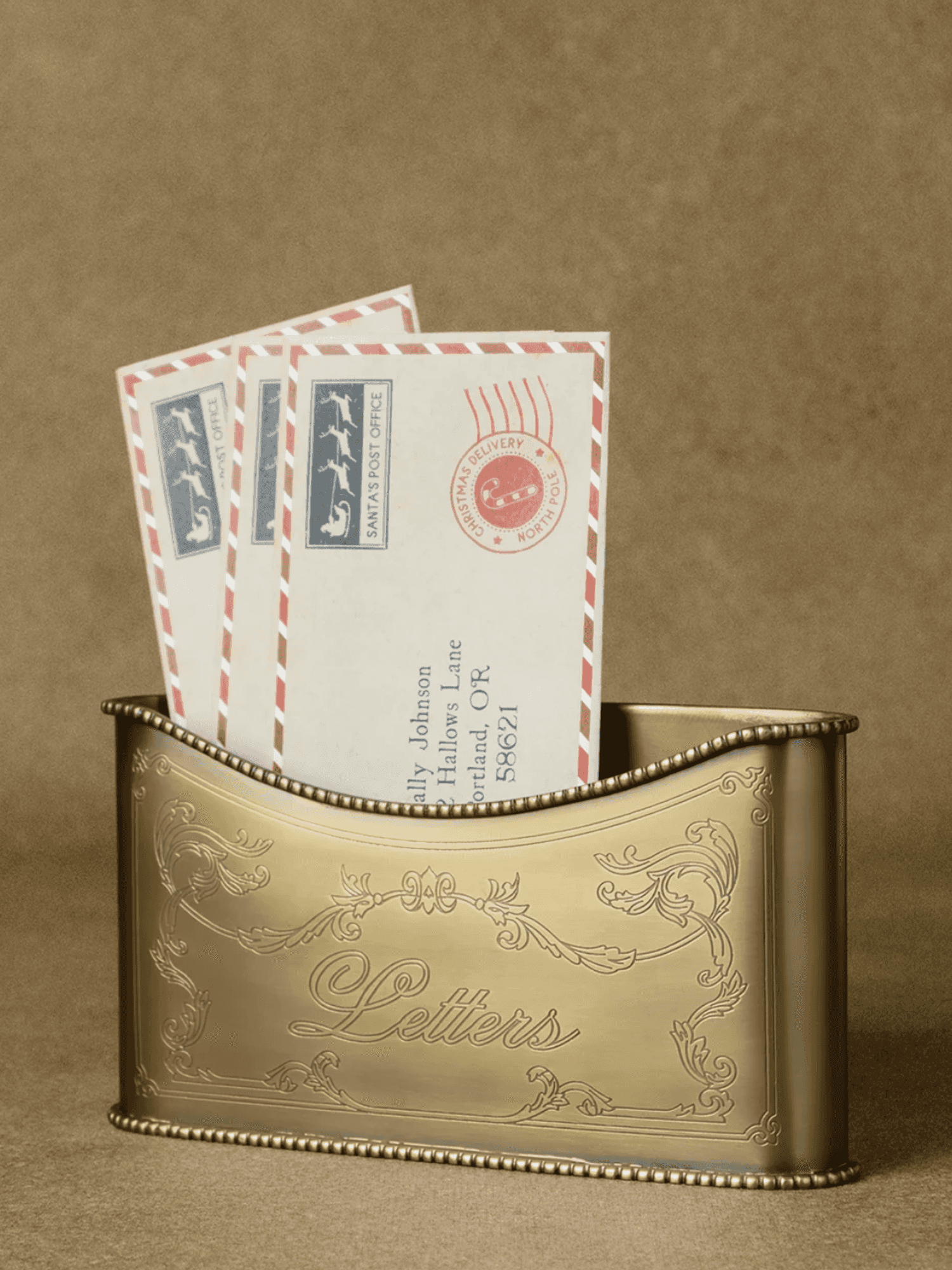 brass card holder