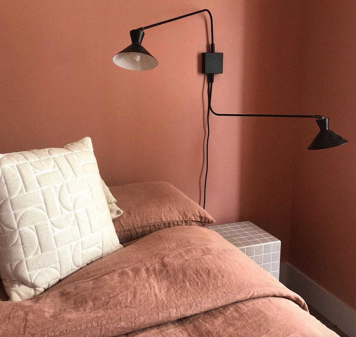 brick pink red bedroom paint color