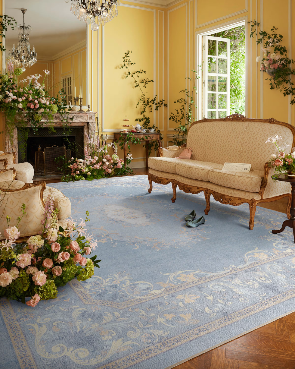 Bridgerton Lady Whistledown Soft Blue Rug
