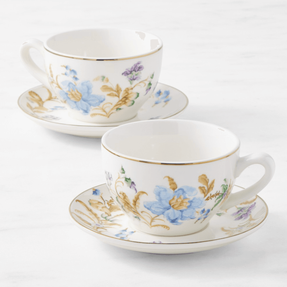 Bridgerton x Williams Sonoma Floral Cups & Saucers