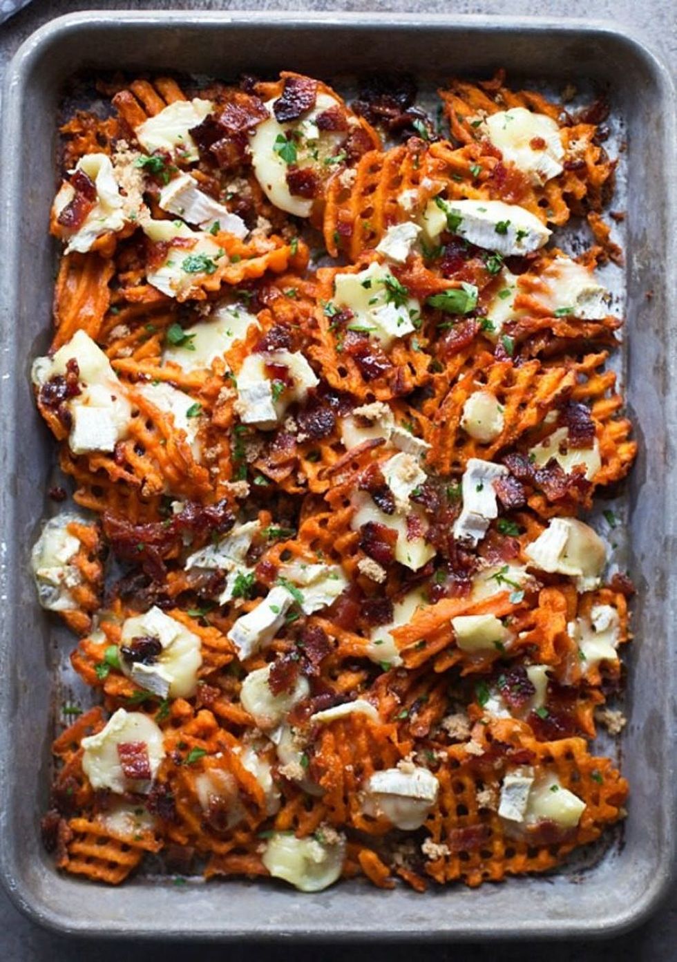 Brie and Brown Sugar Bacon Sweet Potato Fries