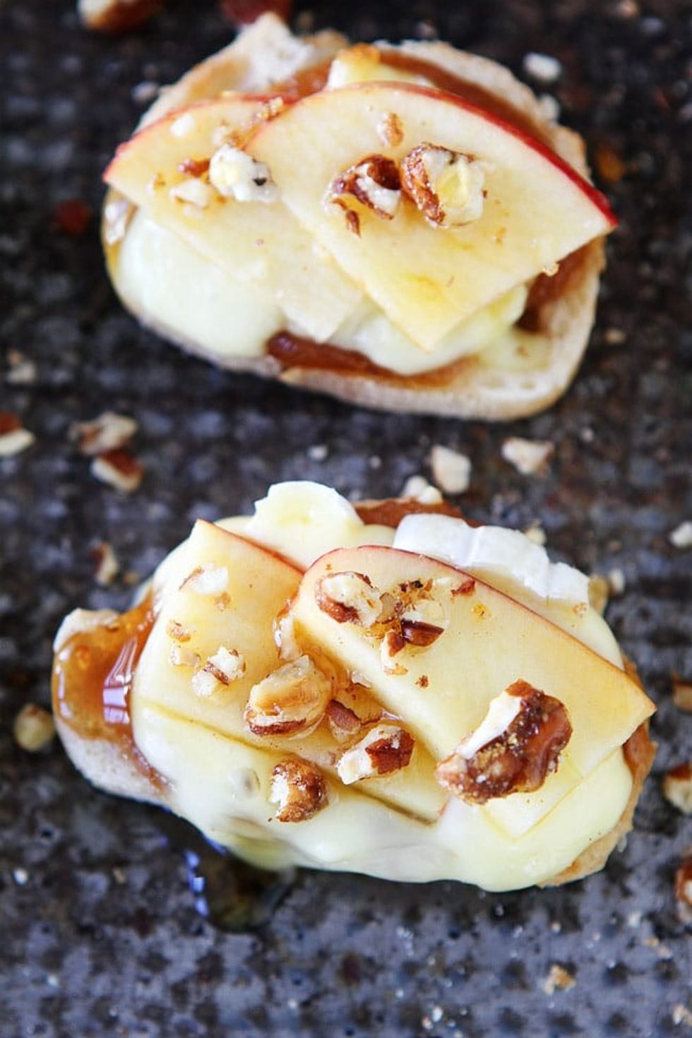Brie, Apple, & Honey Crostini