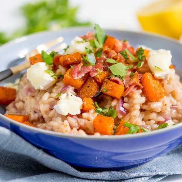 Brie, Bacon, and Butternut Squash Risotto easter dinner ideas