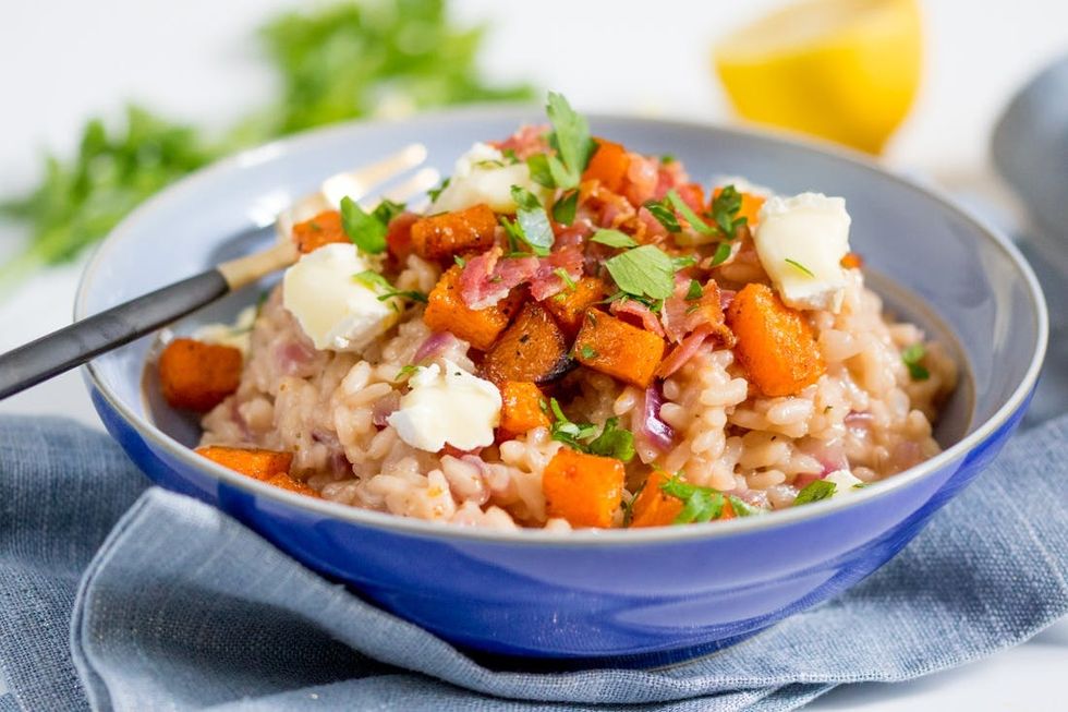 Brie, Bacon, and Butternut Squash Risotto easter dinner ideas