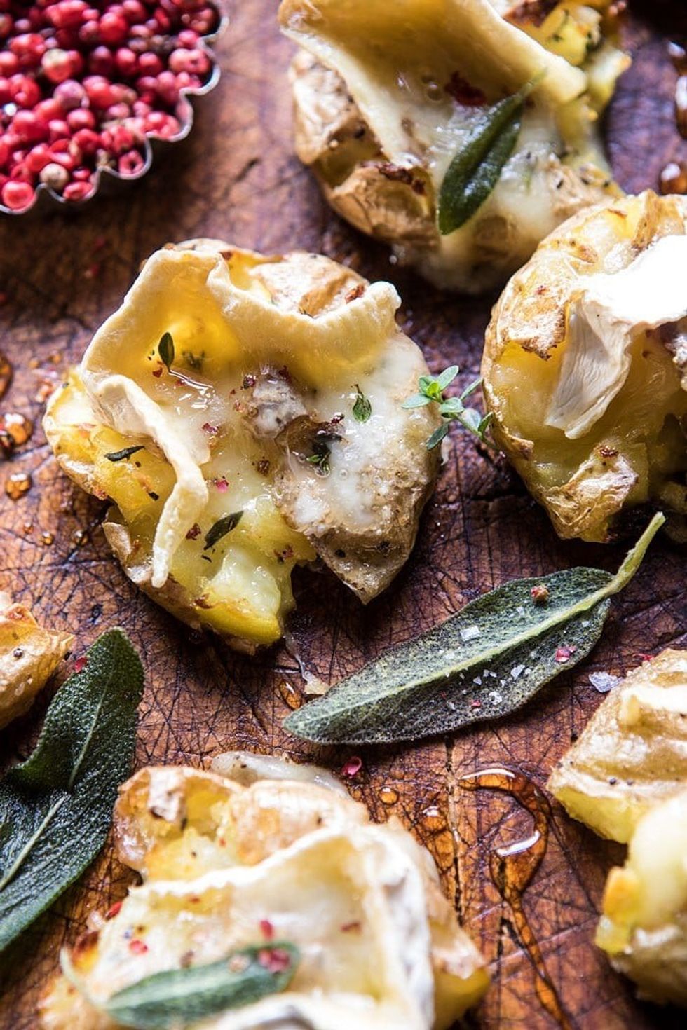 Brie Stuffed Crispy Baby Potatoes