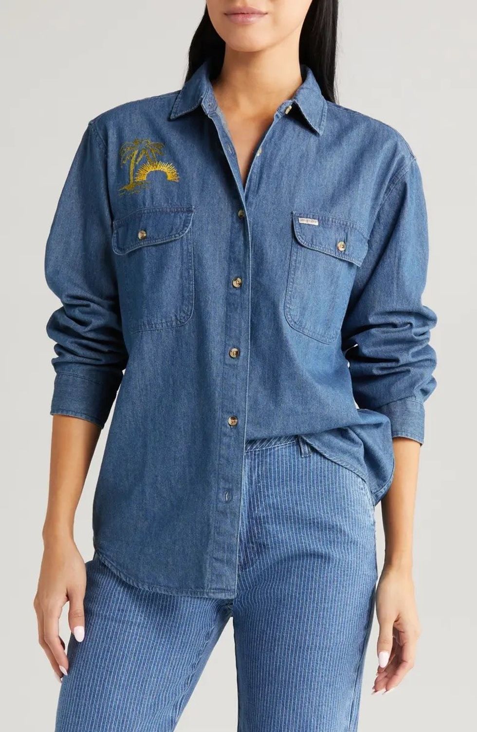 Brixton Embroidered Boyfriend Shirt