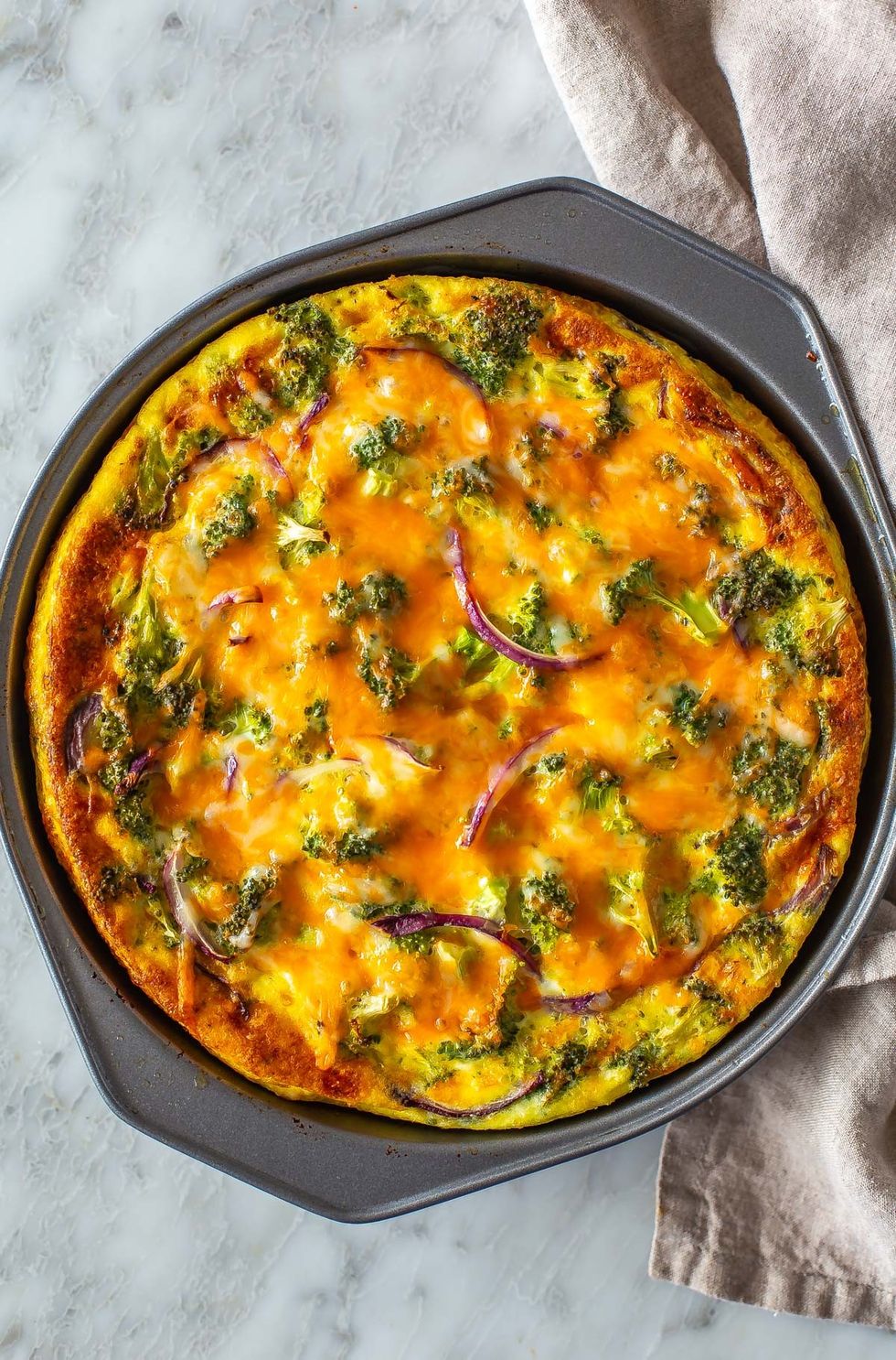Broccoli Cheddar Crustless Quiche