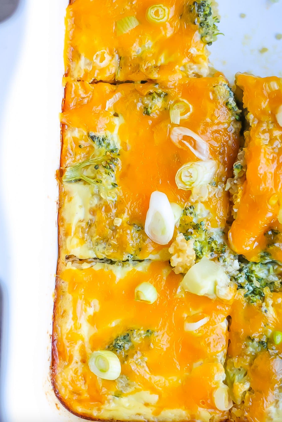 Broccoli Cheddar Quinoa Casserole