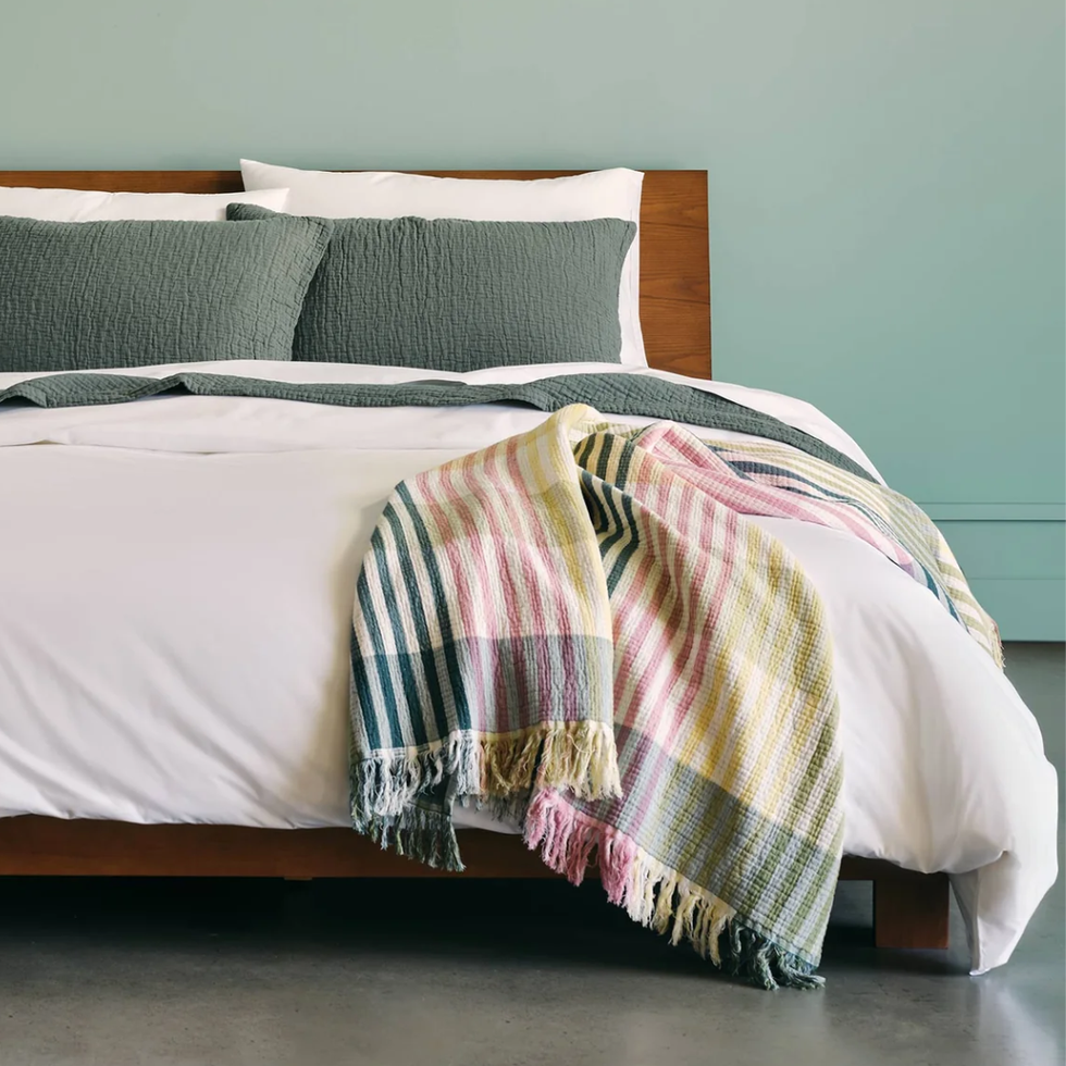 Brooklinen Bayside Windowpane Throw Blanket