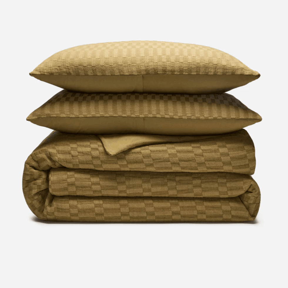 Brooklinen Woven Checkerboard Duvet Set