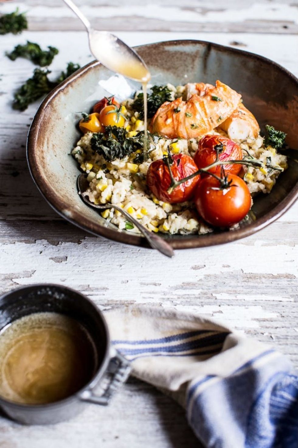 Brown Butter Lobster, Sweet Corn and Fontina Risotto