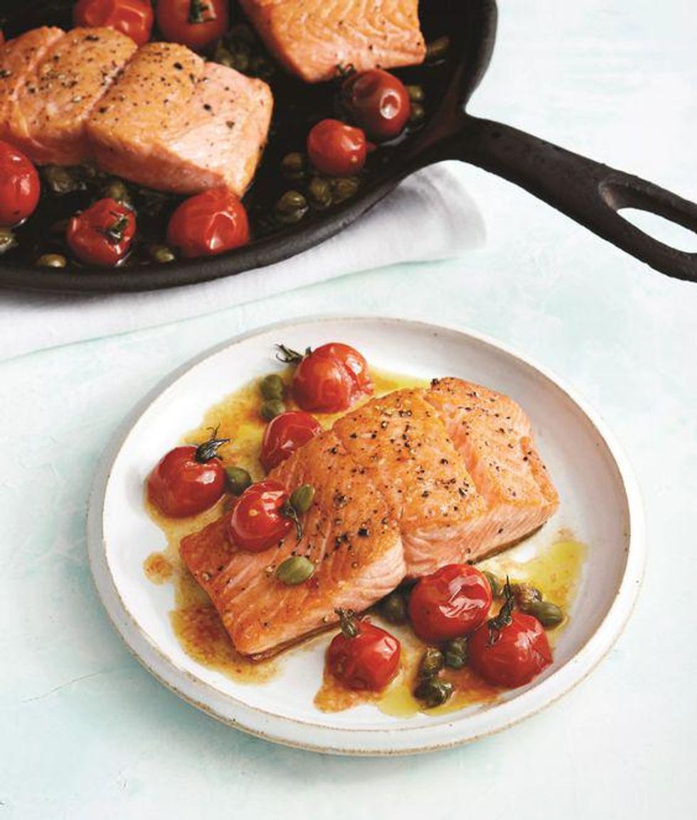 Brown-Butter Salmon With Tomatoes and Capers