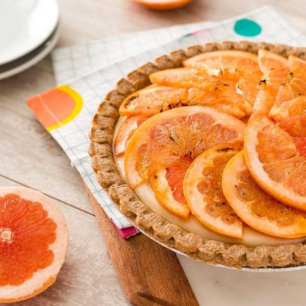 Brul\u00e9ed Grapefruit Tart