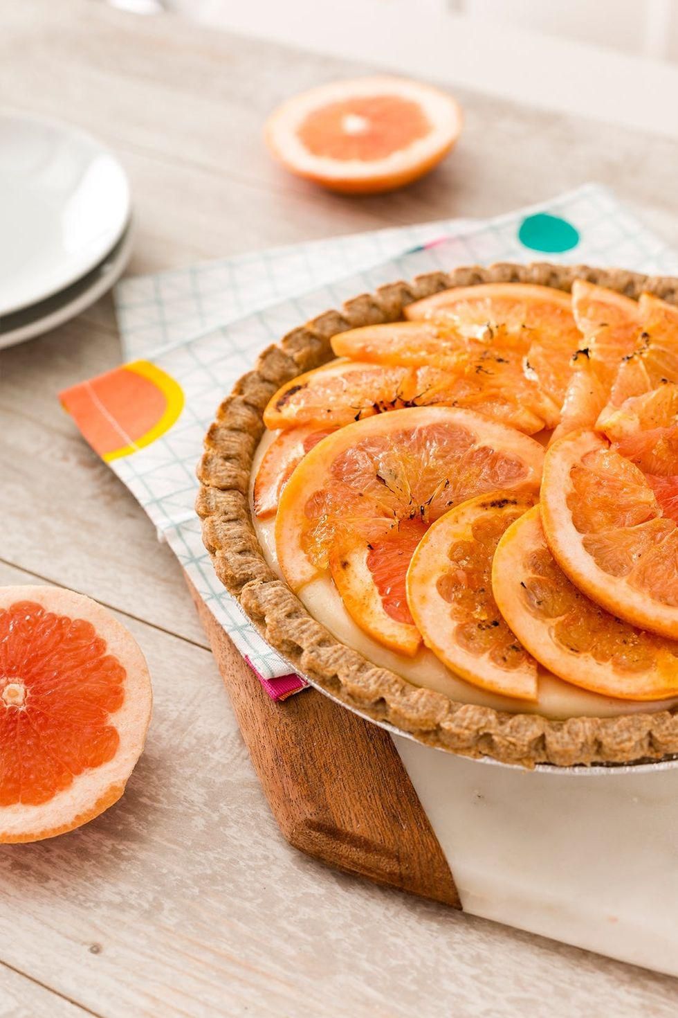 Brul\u00e9ed Grapefruit Tart