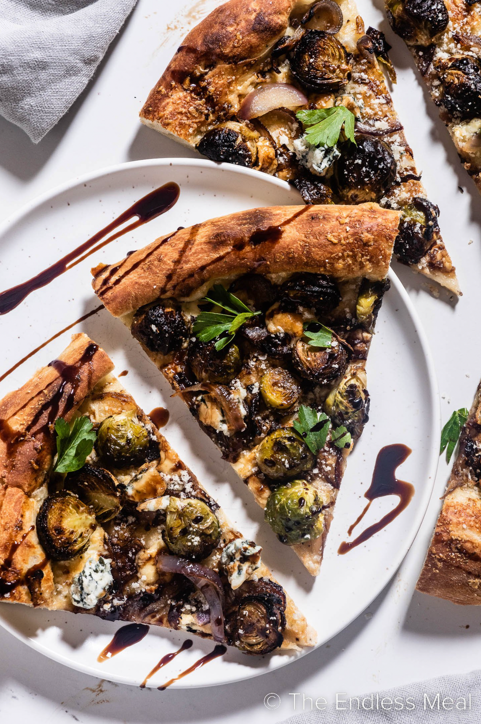 Brussel Sprouts Pizza With Blue Cheese