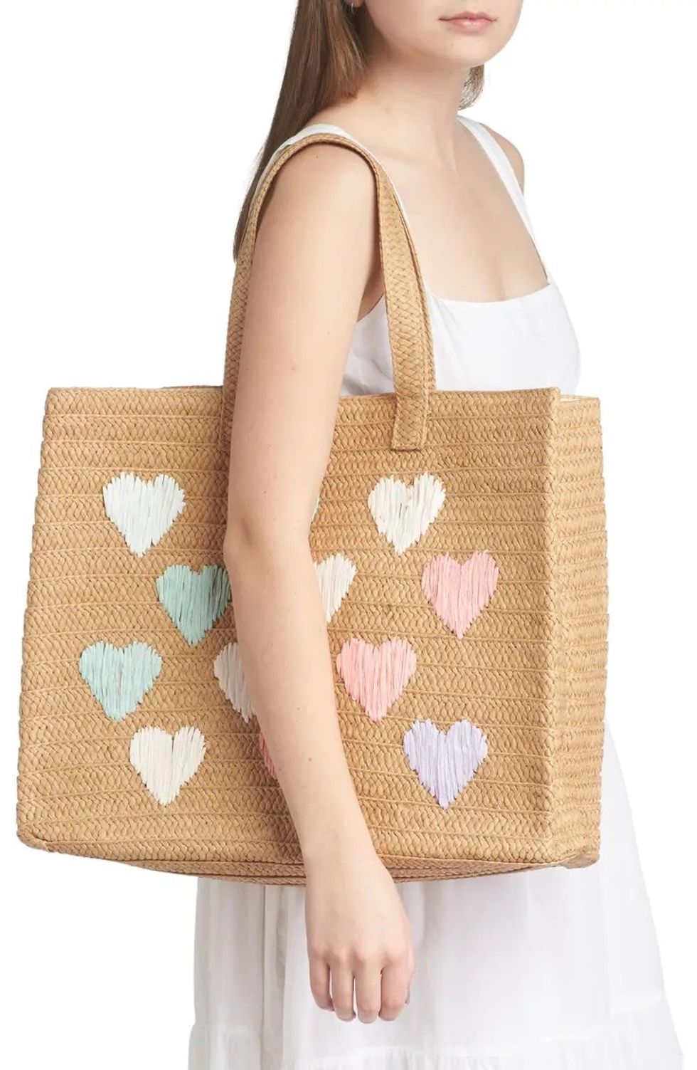 Btb Be Mine Straw Tote