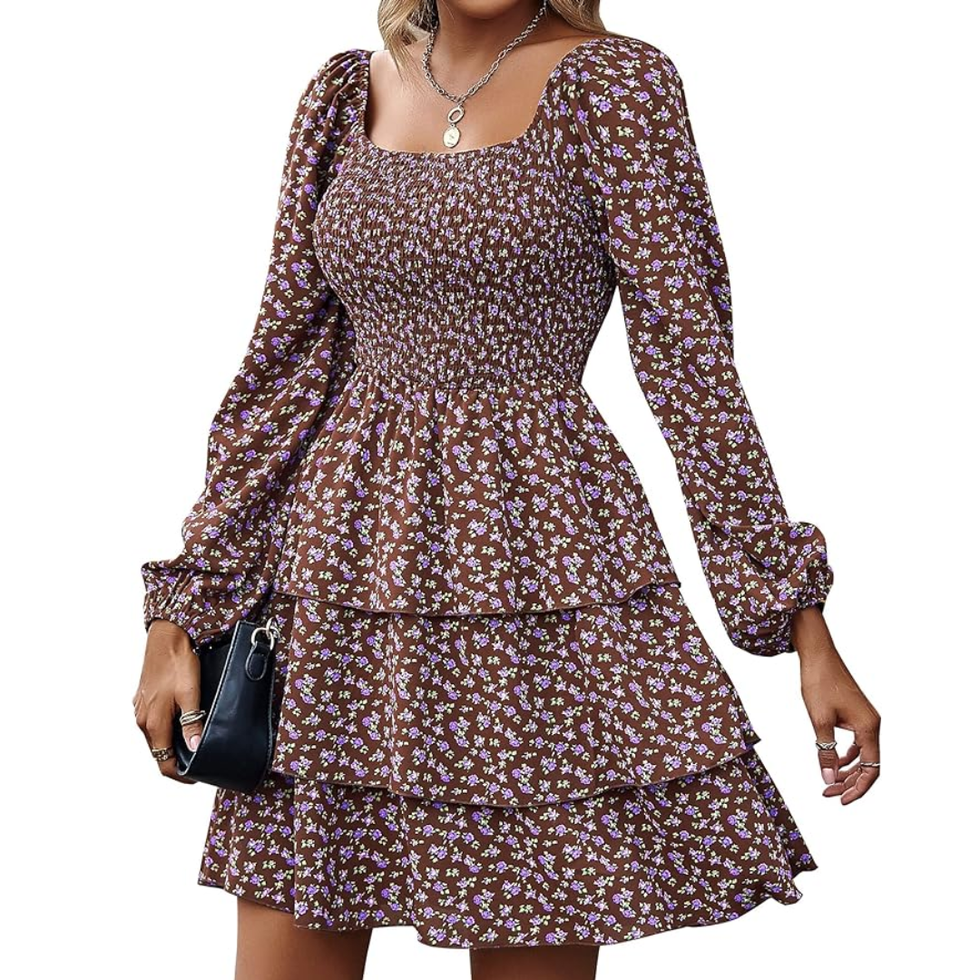 BTFBM Long Sleeve Ruffle Boho Dress