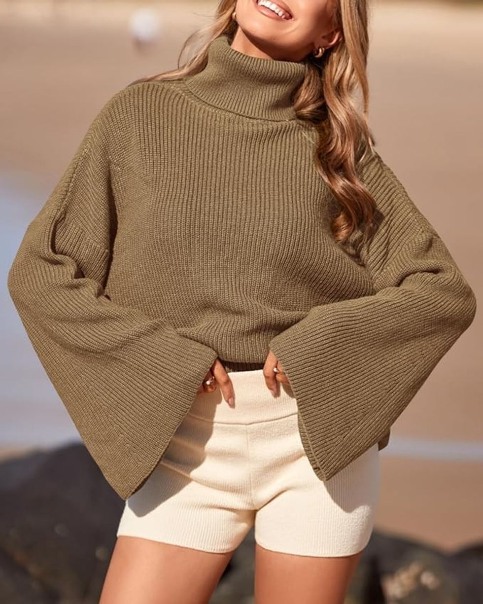 BTFBM Slouchy Turtleneck Pullover Sweater