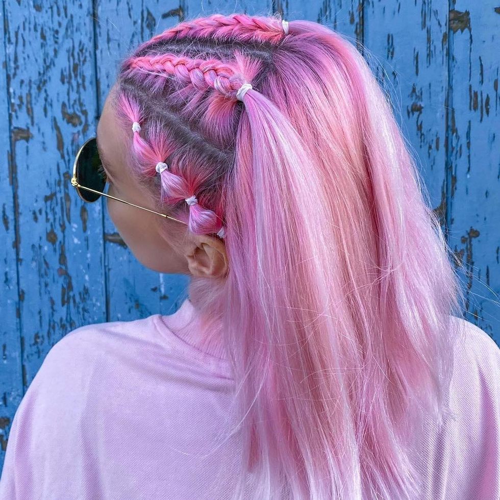 bubble braids hairstyle rainy day hairstyle