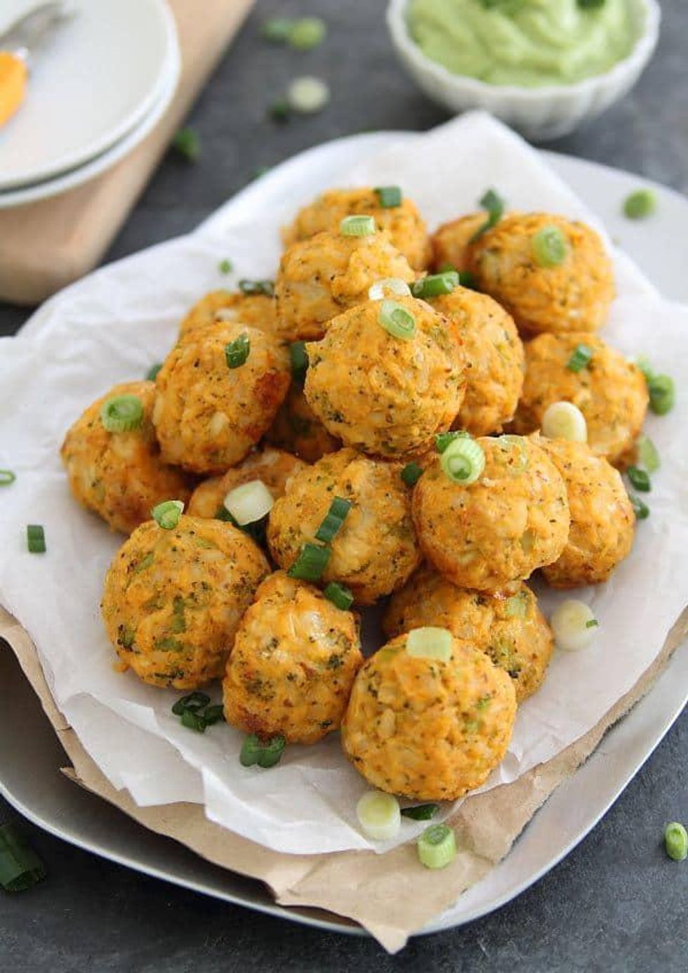 Buffalo Chicken Cheddar Broccoli Bites