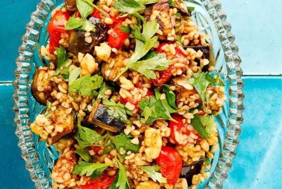 Bulgur Salad With Roast Tomato & Aubergine