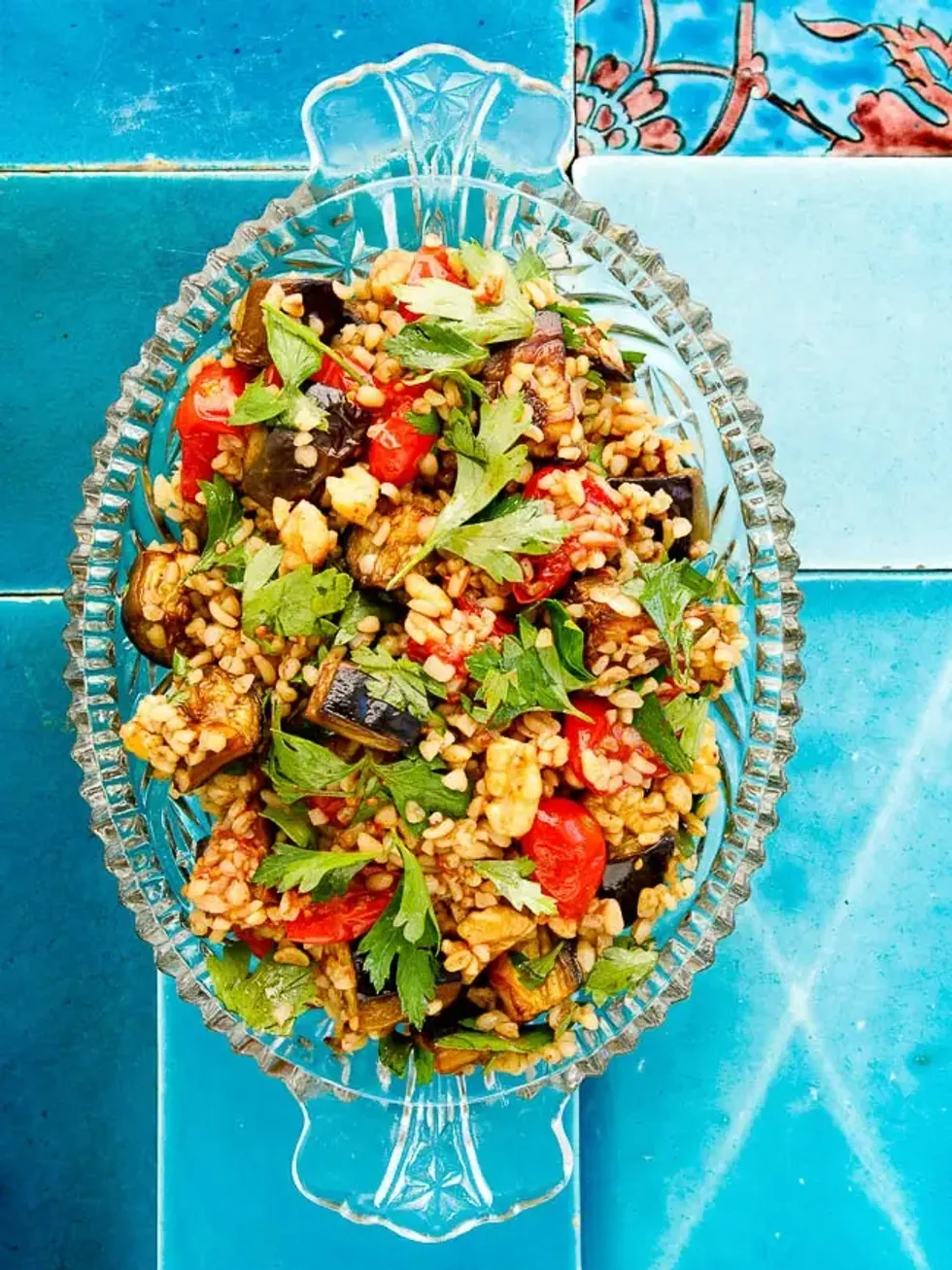 Bulgur Salad With Roast Tomato & Aubergine