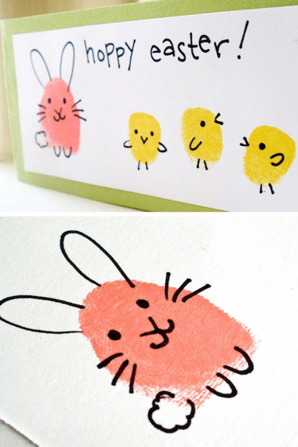 Bunny and Chick Fingerprints Easter Craft for Kids