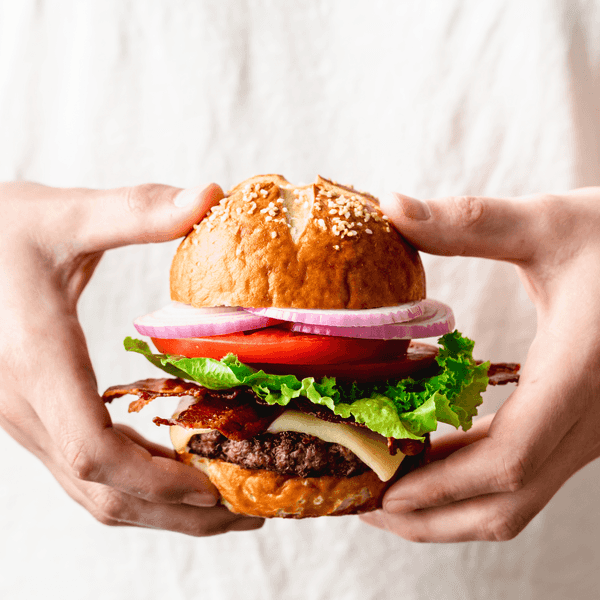 Burgers on Sourdough Pretzel Buns