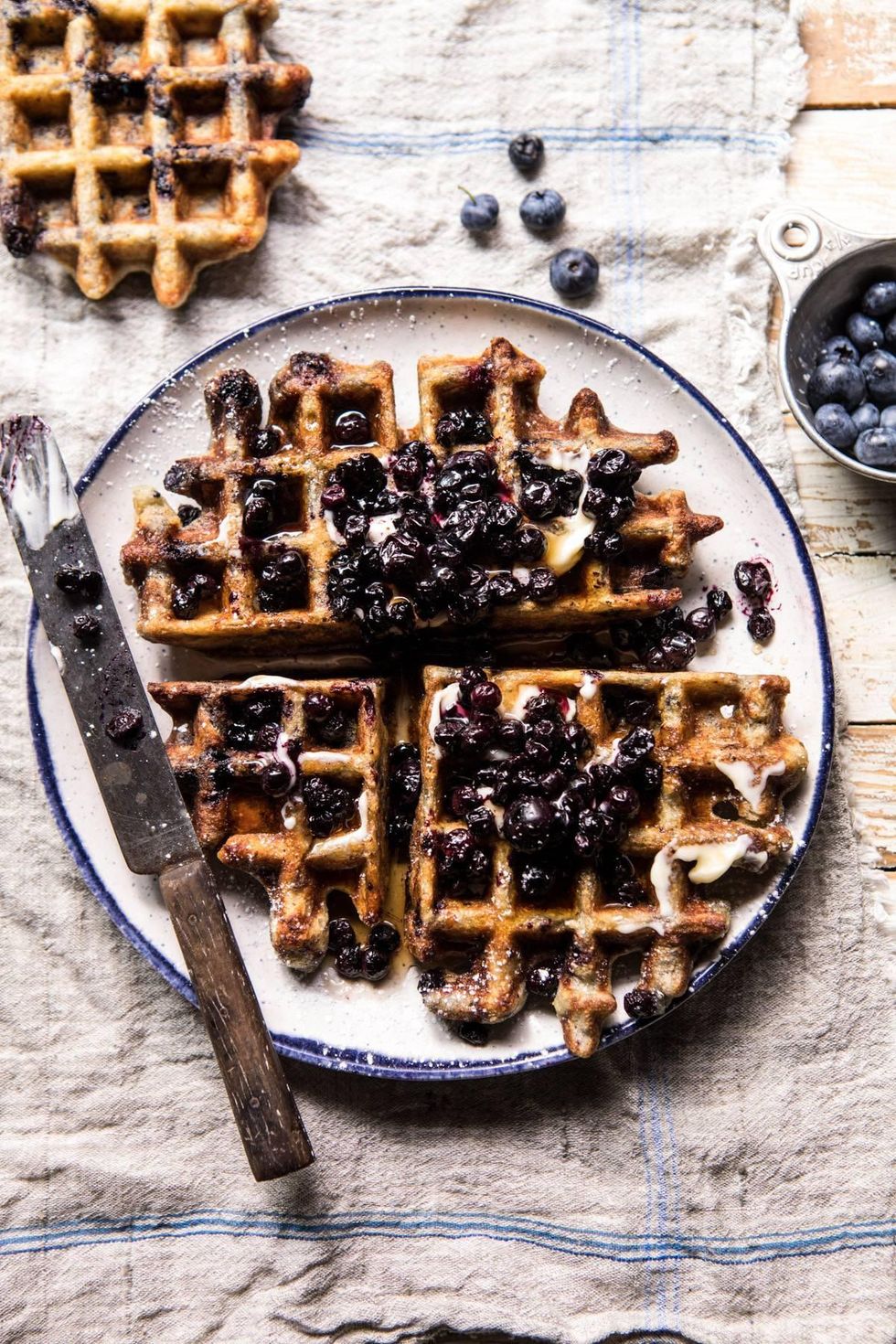 Bursting Blueberry Cornmeal Waffles