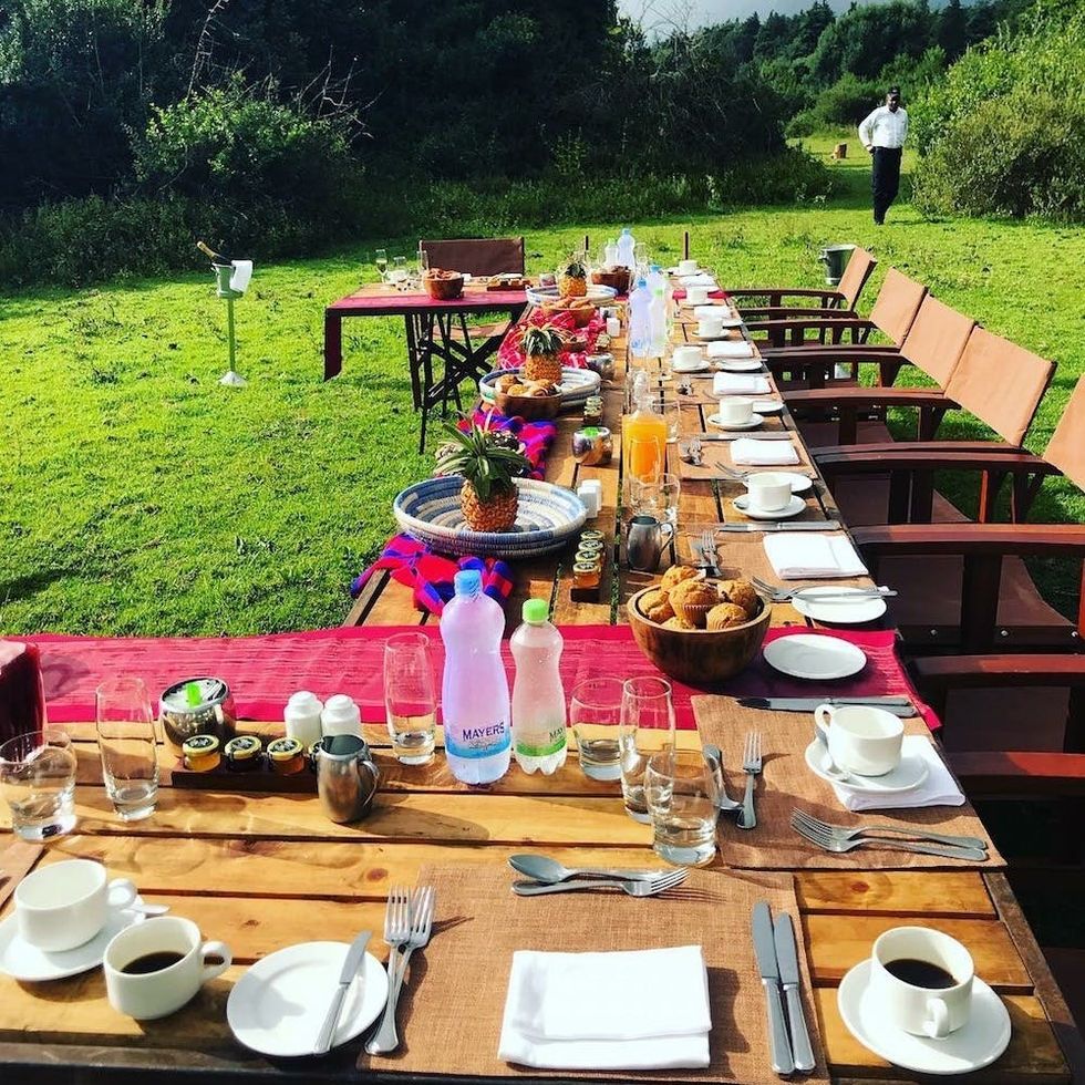 Bush breakfast at the Mount Kenya Safari Club